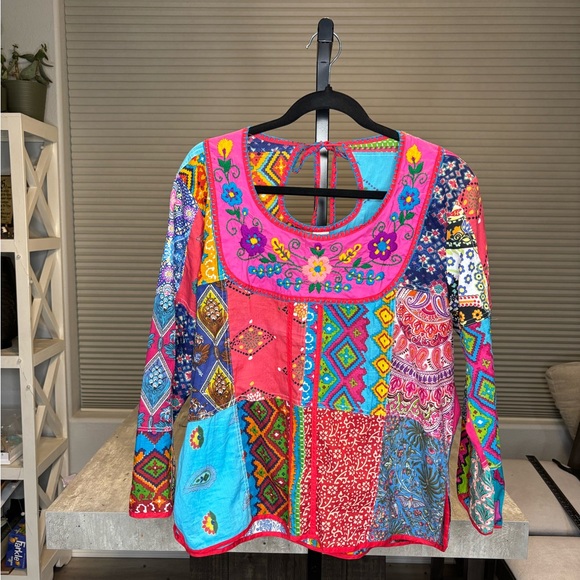 Handmade patchwork blouse đź’Ż % cotton - Picture 2 of 3